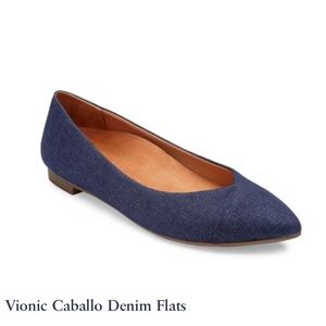 Vionic Caballo Denim Flats Size 8.5 Worn ONCE